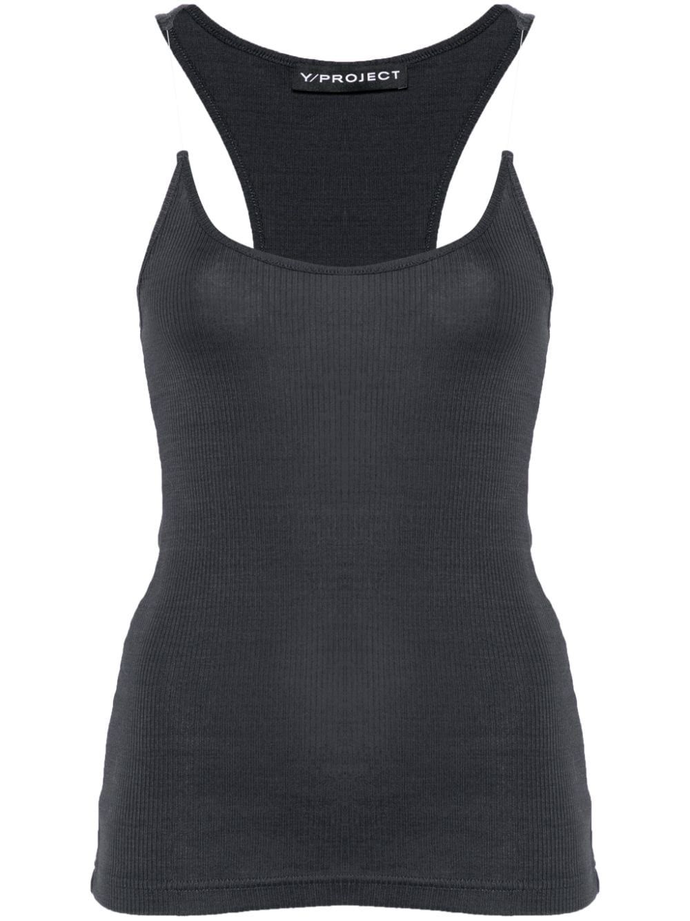The DetailsY/ProjectInvisible Strap ribbed tank topImportedHighlightsanthracite grey cotton ribbe... | Farfetch Global