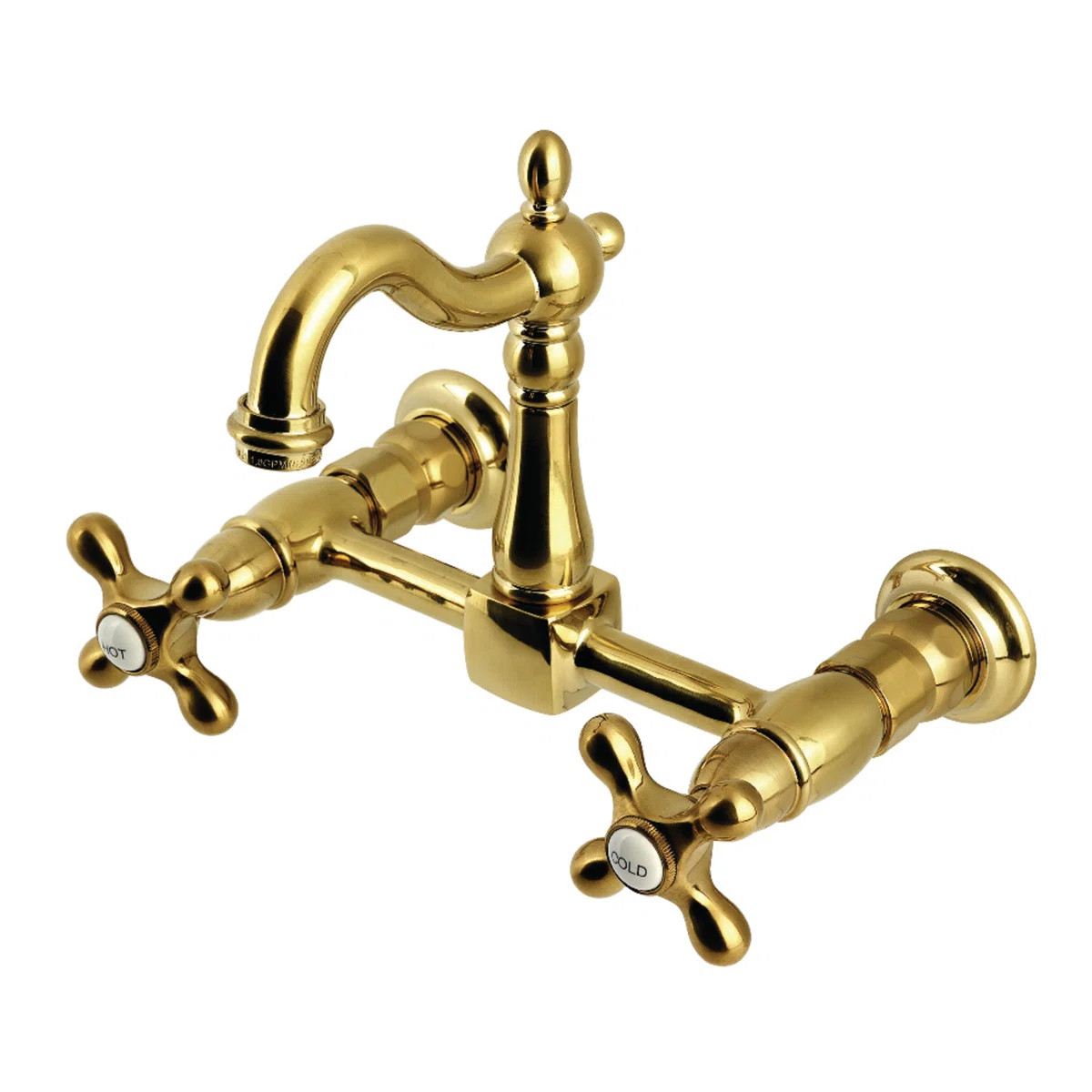 Kingston Brass Heritage Double-Handle 2-Hole Wall-Mount Bridge Kitchen Faucet KS2447AX | Wayfair North America