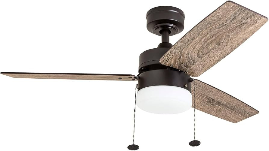 Prominence Home Reston, 42 Inch Modern Farmhouse LED Ceiling Fan with Light, Pull Chain, Dual Mou... | Amazon (US)
