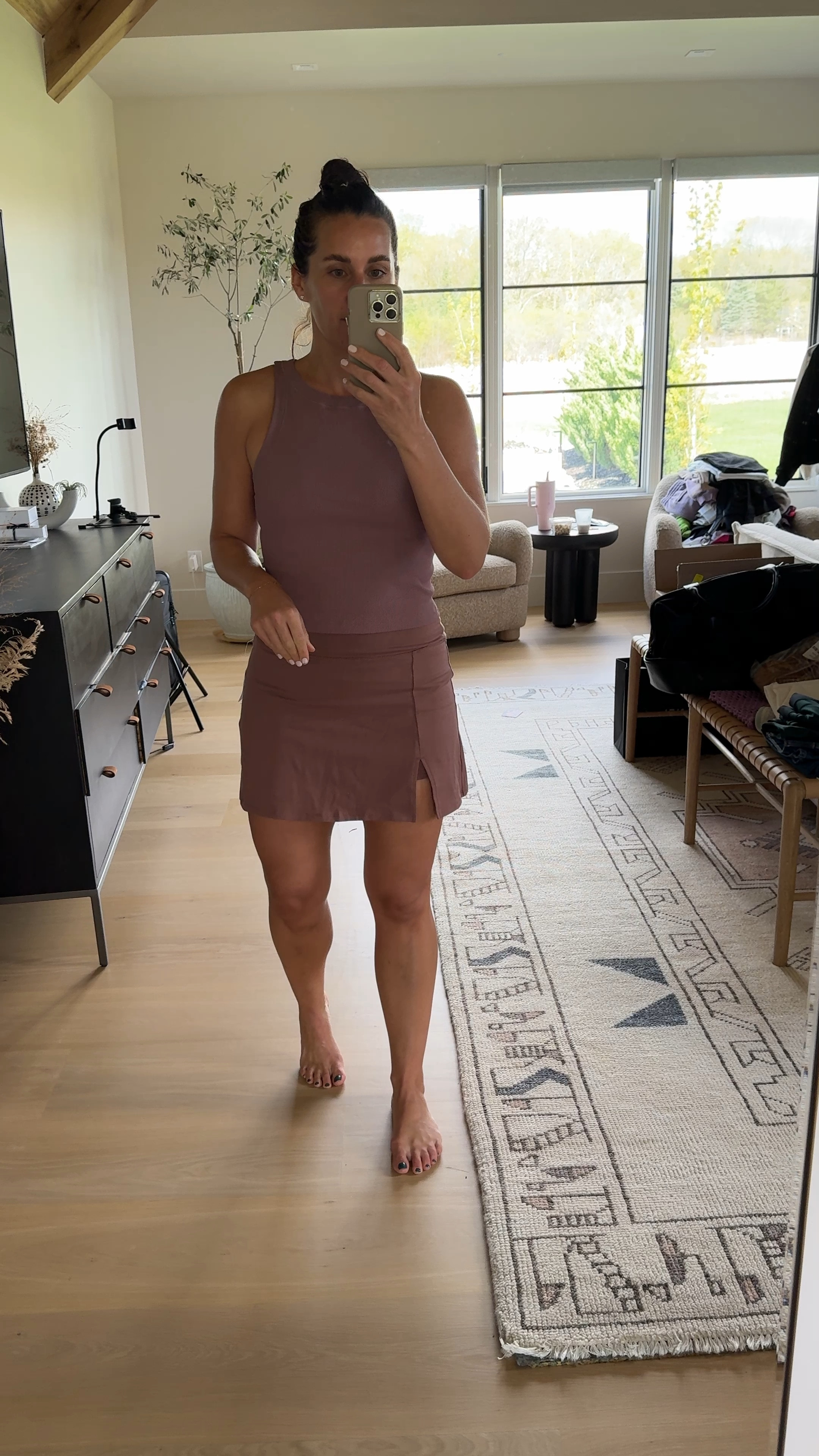 Old Navy athletic clothes. This skirt is on sale for under $20! I’m wearing a medium in the skirt and top  

#LTKfindsunder50 #LTKsalealert #LTKfitness