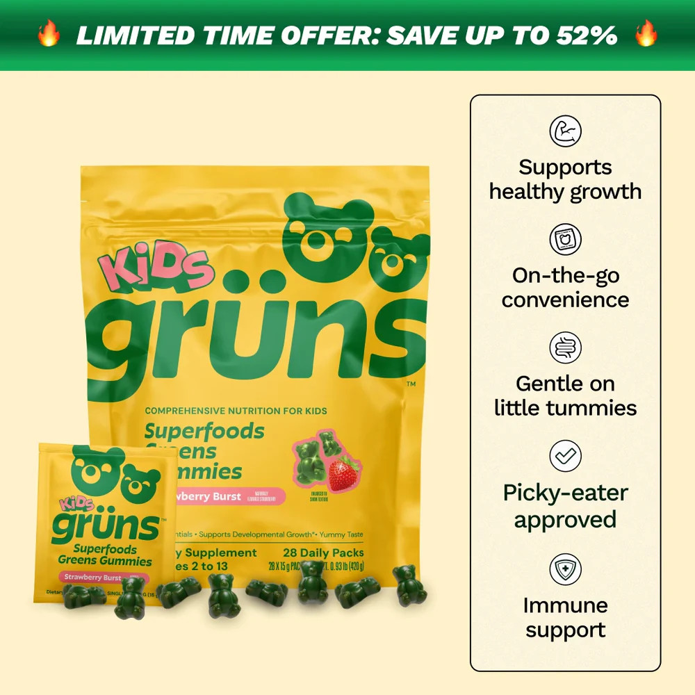 Grüns Kids | Comprehensive Daily Nutrition | Gruns