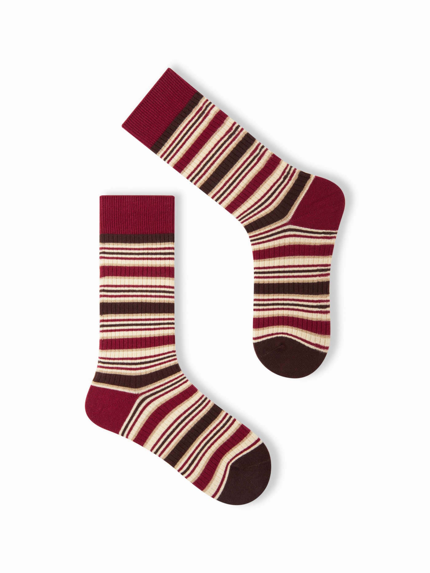 3 PAIRS STRIPED CREW SOCKS SET | Cider