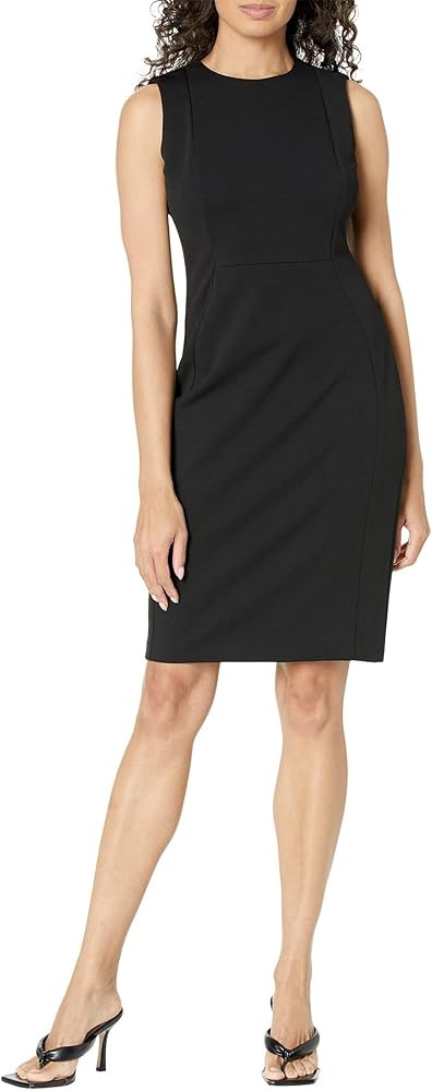 Calvin Klein Women's Scuba Crepe Sleeveless Princess Seam Sheath Dress | Amazon (US)