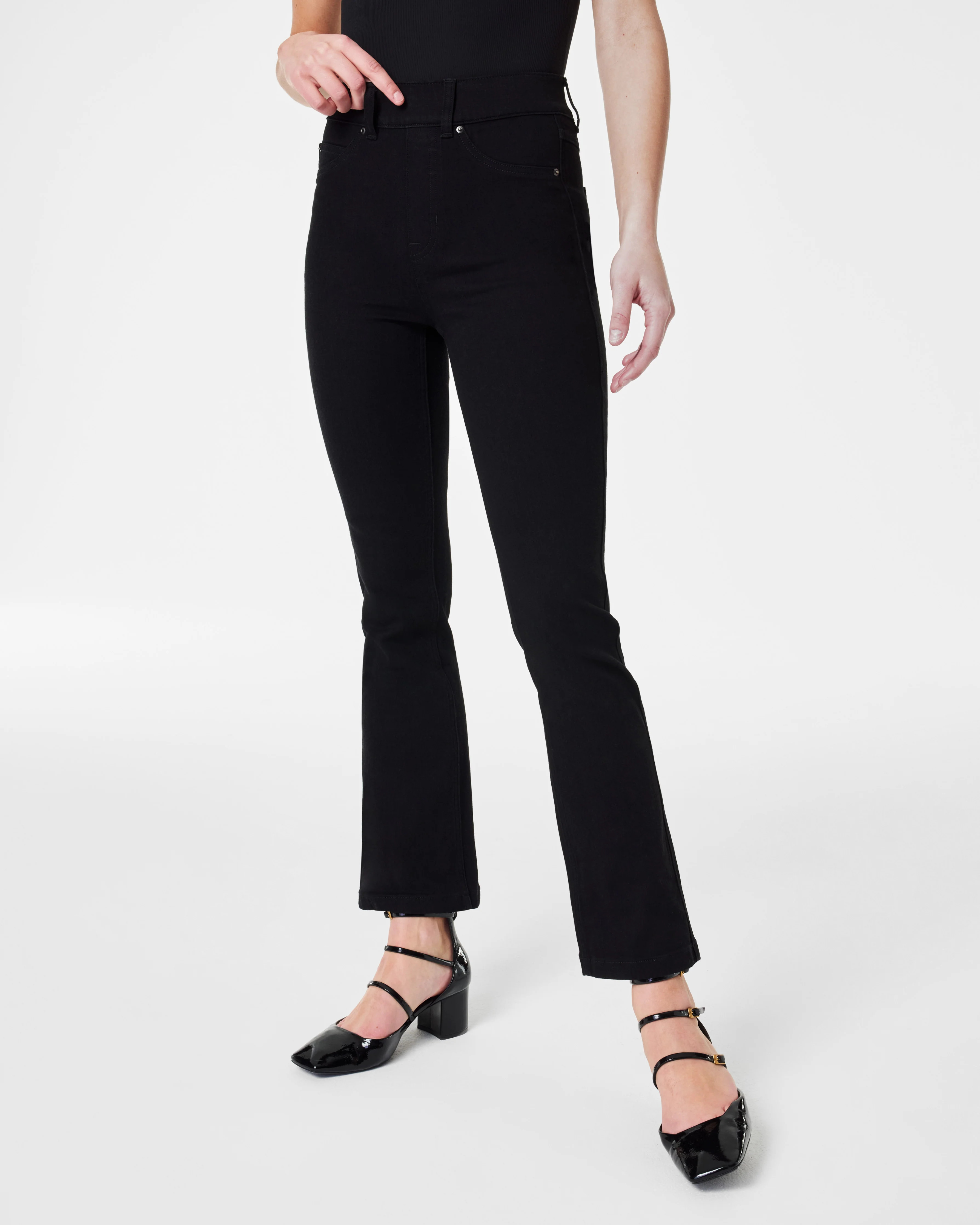 SPANXshape™ EveryWear Kick Flare Jeans, Clean Black | Spanx