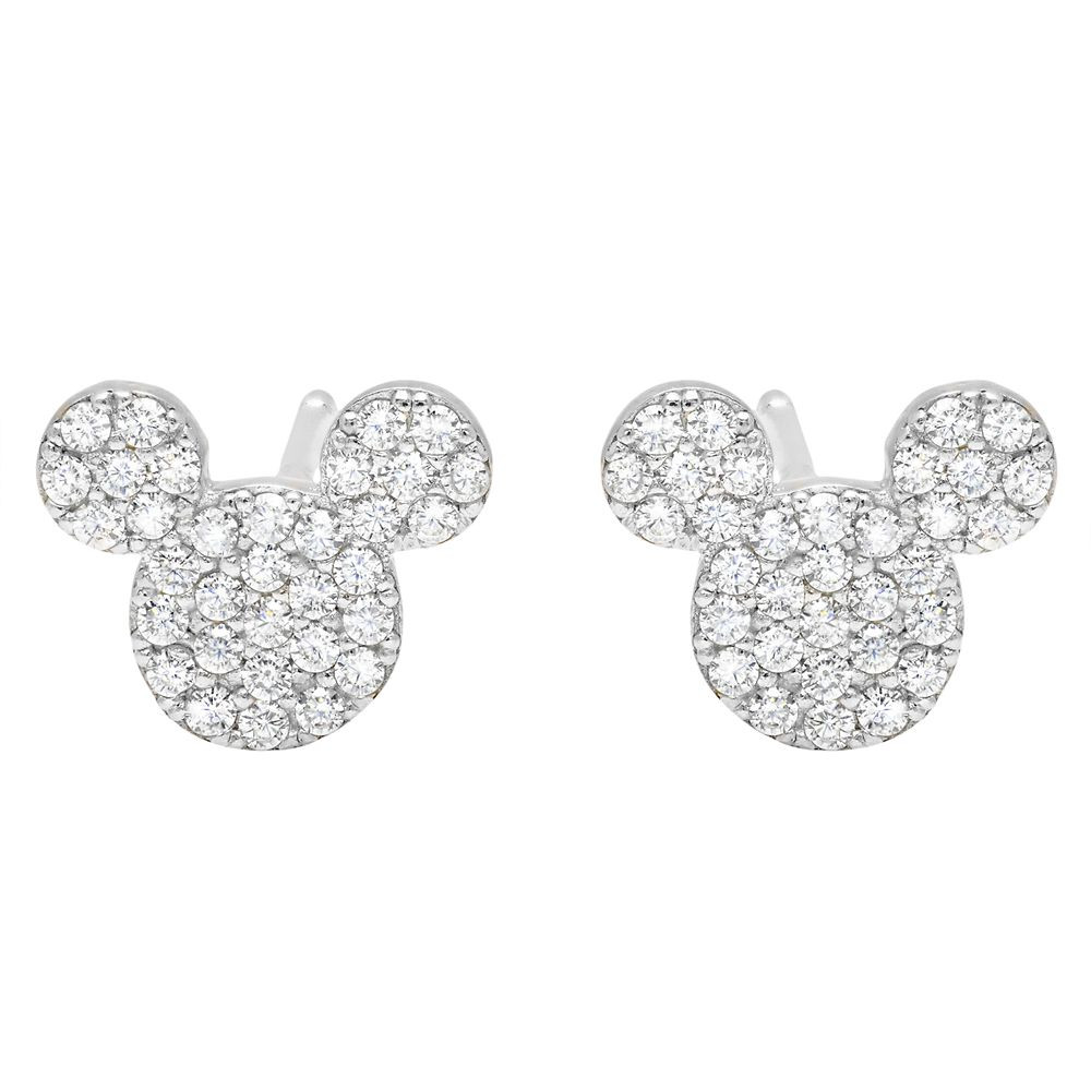 Mickey Mouse Icon Stud Earrings by CRISLU – Platinum | Disney Store
