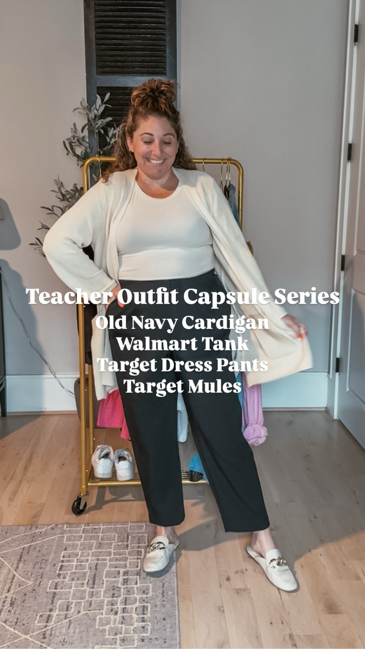 Welcome to day 9/10 of teacher outfits, all built from this rack of clothes that, in my teacher opinion, are “must haves” in every teacher wardrobe! 

These black dress pants are teacher perfection! And the pleating is actually very flattering on my apron belly. (If your school is more casual, you can sub for black denim)! 

Like this look? Say PANTS below and I’ll send you all the details and links! 

PS While this outfit is more “dressy” it is still just as comfortable as the other looks! Comfort is ALWAYS a top priority!! 

https://liketk.it/5miWE #teacheroutfit #teacherfashion #teacherstyle #midsizeblogger