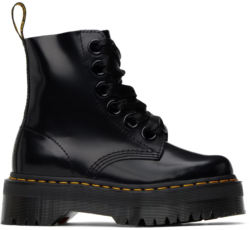 Dr. Martens - Black Molly Platform Boots | SSENSE