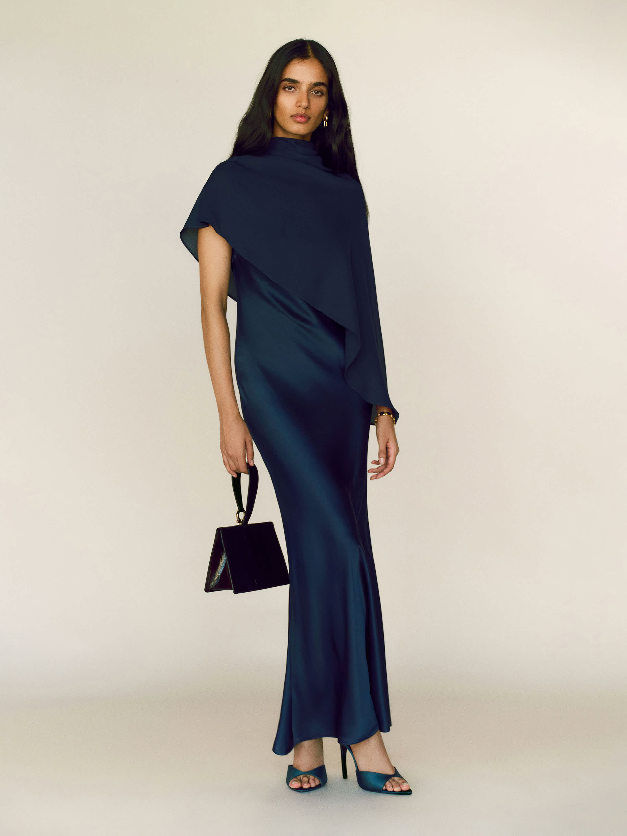 Reformation Lilibeth Silk Dress Blue Small | Reformation (Global)