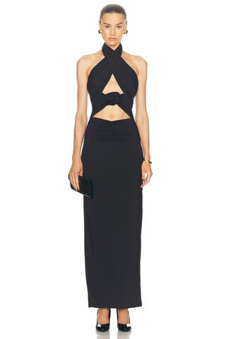 Maygel Coronel Mulett Dress in Black - Black. Size all. | FWRD 
