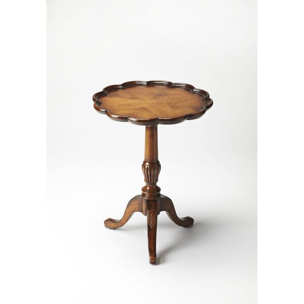 Dansby Vintage Oak Pedestal Table | Bellacor