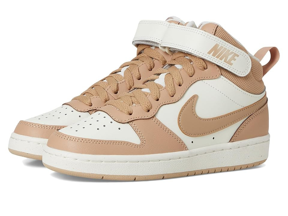 Nike Kids Court Borough Mid 2 (Big Kid) Kids Shoes Pale Ivory/Hemp/Sail: 6.5 Big Kid M | Zappos.com