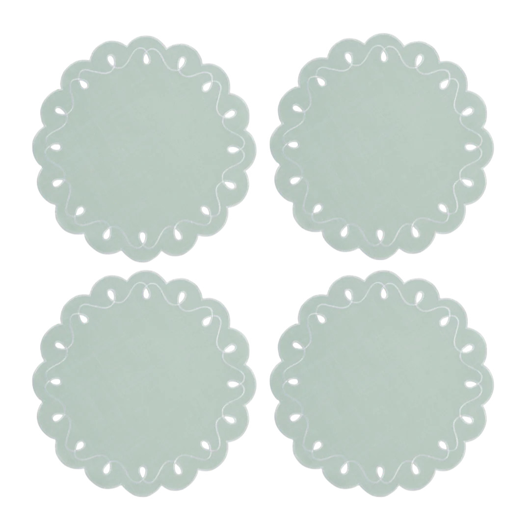 Round Mint and White Placemat - Set of 4 | In The Roundhouse