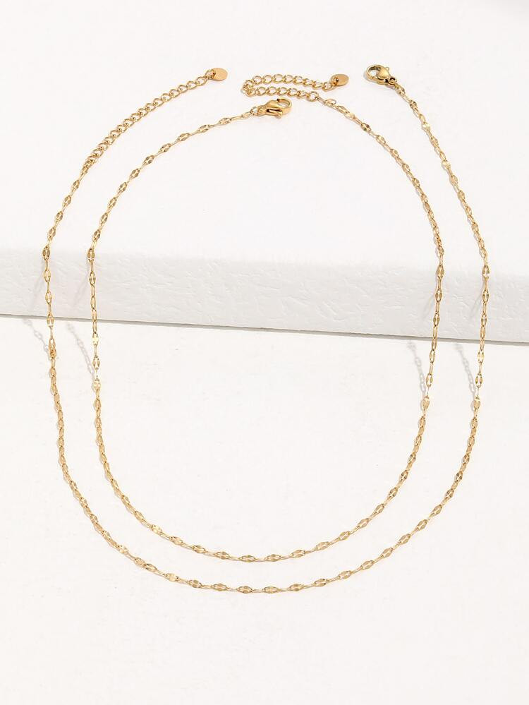 2pcs  Minimalist Necklace | SHEIN