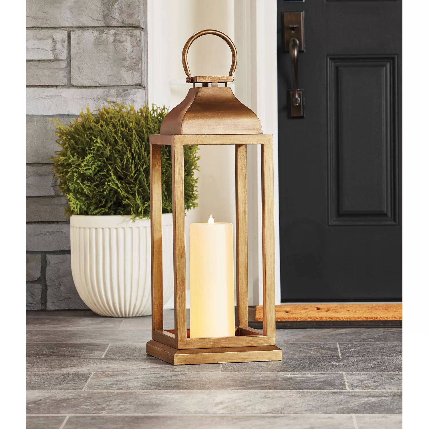 Member's Mark 28" Bronze Lantern with Flameless Pillar Candle | Sam's Club