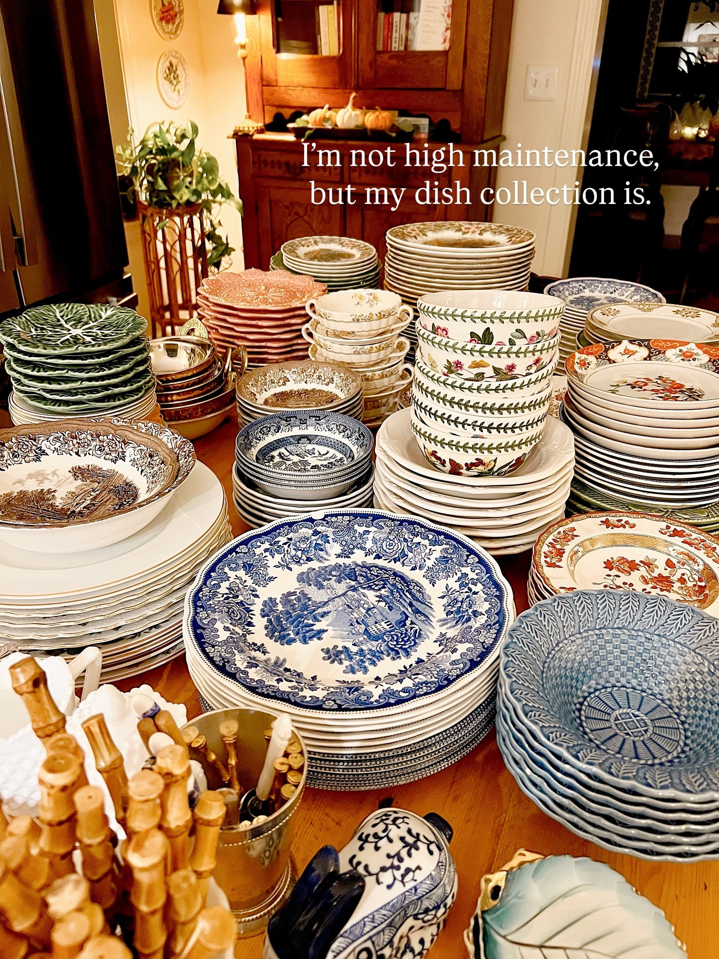 I’m not saying my dishes have their own personality…but they do require a little extra attention. And ‘tis the season to bring the fall and Christmas beauties front and center! 

Between the stacks, the stories, and the endless rearranging, this pantry might be my favorite corner of the house.

Every plate has a past life…gifts from people I love, thrift store finds, treat myself moments, and heirloom sets passed down with love. But somehow, they’ve all found their way home here. 

#tabletopdecor #tablescapetuesday #thesentimentaltable #vintagedishobession 
•
•
•
•
•
•
•
Vintage Decor | Home Inspiration | Collected Home |  Traditional Home | Sentimental Style | The Sentimental Decorator | Joyful Rituals of Home | Sentimental Home | Homes with a Story

#thesentimentaldecorator #sentimentalstyle #homeswithastory