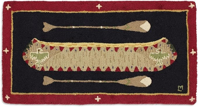 Chandler 4 Corners Artist-Designed Longboat Canoe Hand-Hooked Wool Accent Rug (24 in x 48 in) Lak... | Amazon (US)