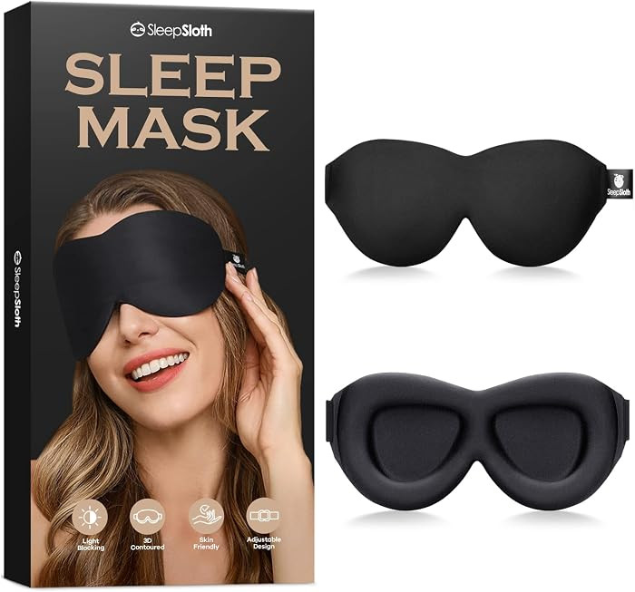 Sleep Eye Mask for Men Women, 3D Contoured 100% Blackout Eye Mask for Sleeping with Adjustable St... | Amazon (US)