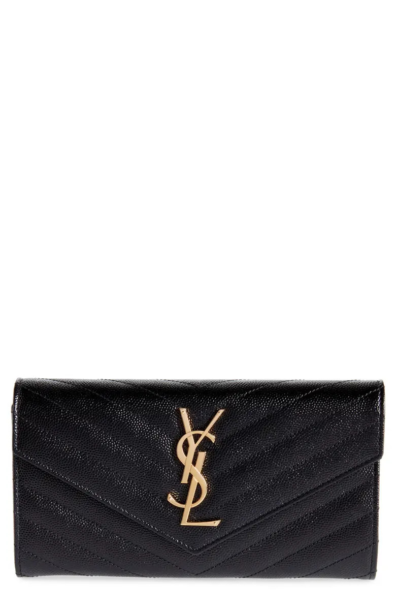 Monogramme Logo Leather Flap Wallet | Nordstrom