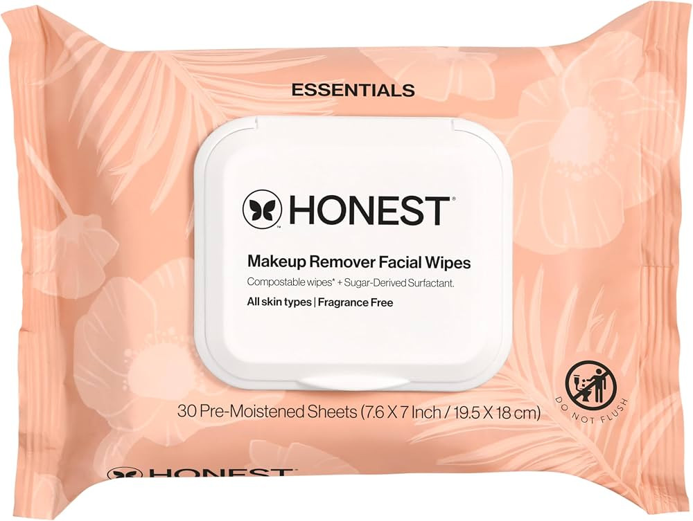 Honest Beauty Fragrance Free Cleansing Makeup Remover Facial Wipes | Plant Based, Hypoallergenic,... | Amazon (US)