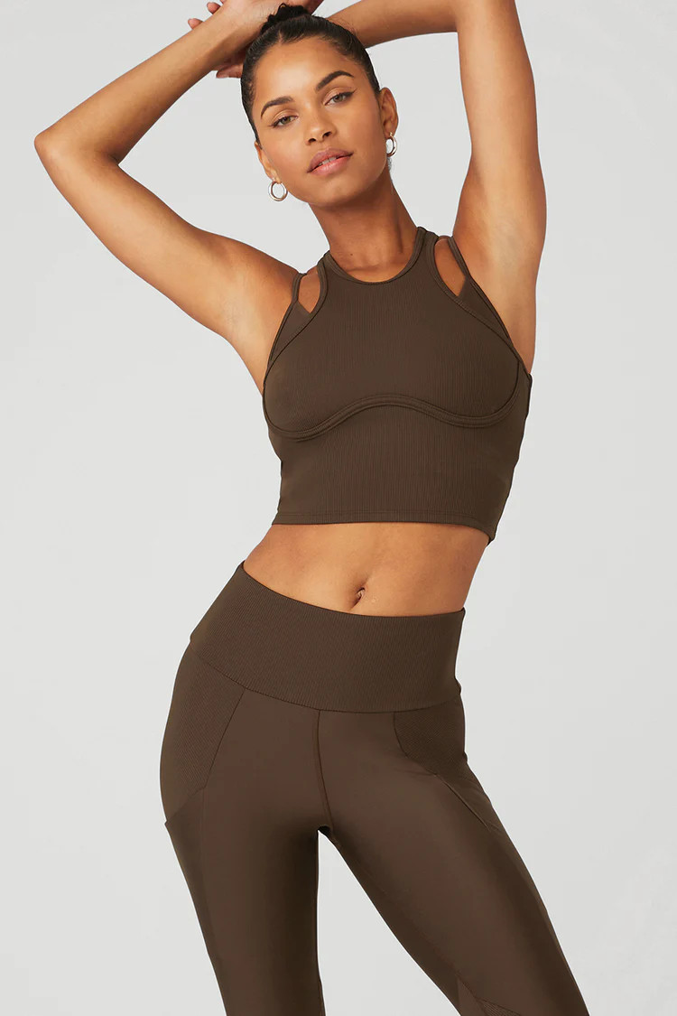 Ribbed Airlift Enchanted Bra Tank | Alo Yoga (US)