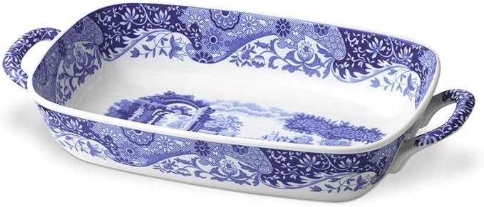 Spode Blue Italian Handled Serving Dish 11.5 x 8, White | Amazon (US)