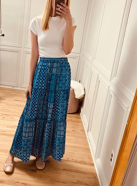 This blue maxi skirt is so pretty in person 💙
Pair it with ballet flats, a fitted tee, and a cropped jean jacket for a cute and polished look


Something cute happened 
Trending Spring styles
Maxi skirts
Vacation outfits 


#LTKstyletip #LTKunder50 #LTKunder100