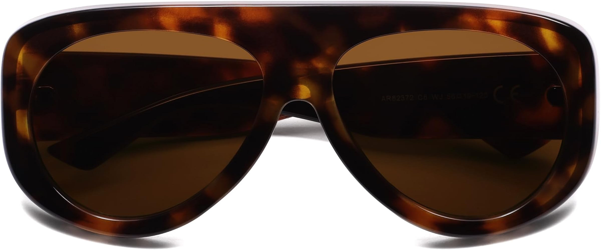 Trendy Aviator Sunglasses Womens Mens Retro 90s Rectangle Wrap Shades Oversized Style AR82372 | Amazon (US)