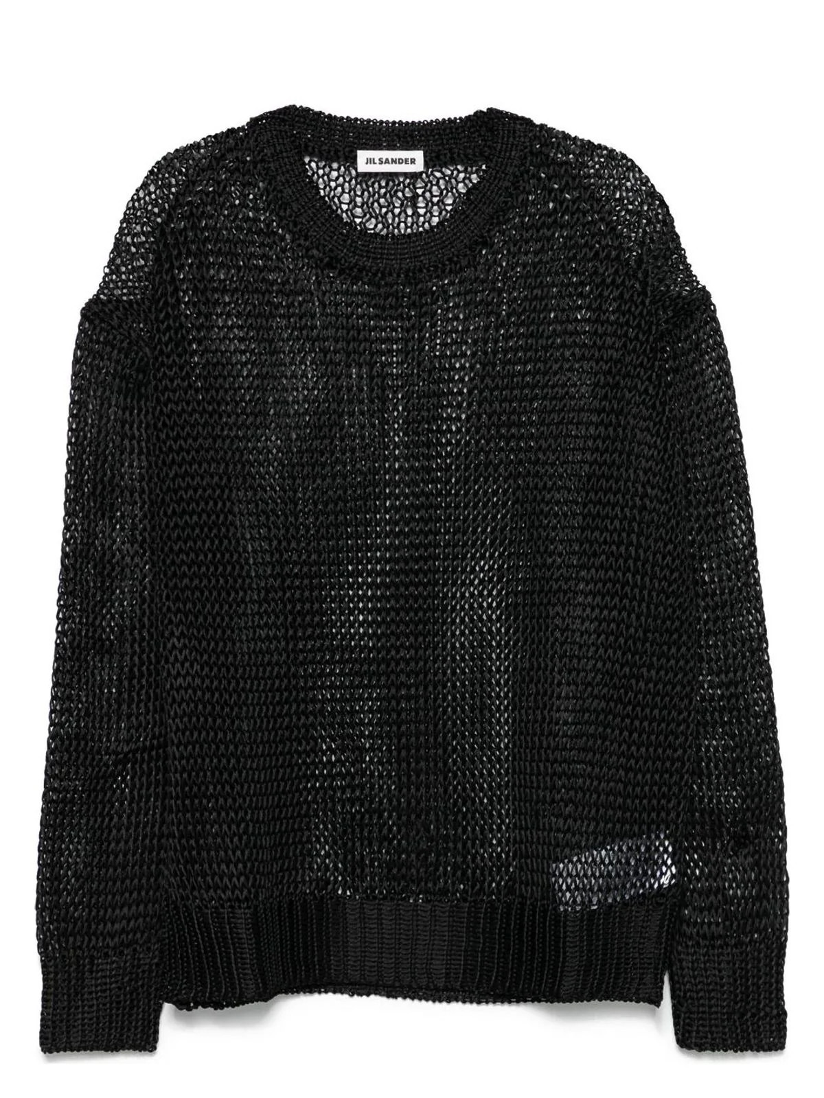 Jil Sander Women's Open Knit Sweater in Black | Size 34 | J02GP0209J16135 | LOZURI