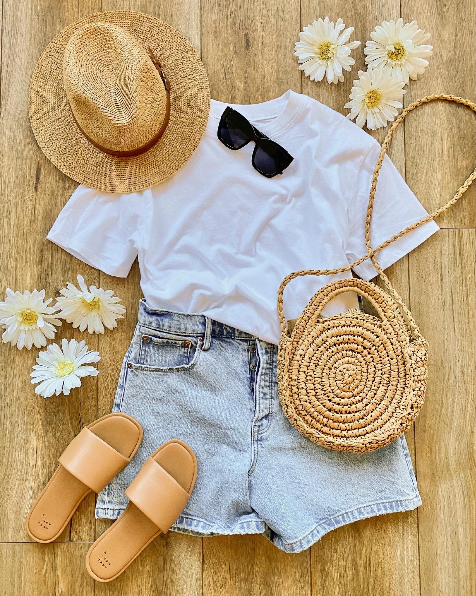 Casual outfit. Denim shorts. White T-shirt. Dad shorts. Summer outfit. 

#LTKsalealert #LTKFind #LTKSeasonal