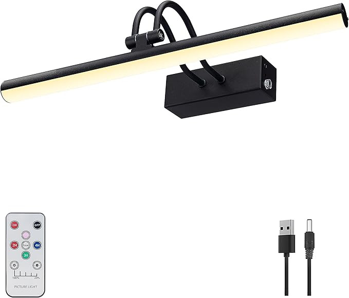 Picture Light,Wireless Art Lights for Paintings,13" Battery Wall Light,Remote Control Accent Ligh... | Amazon (US)