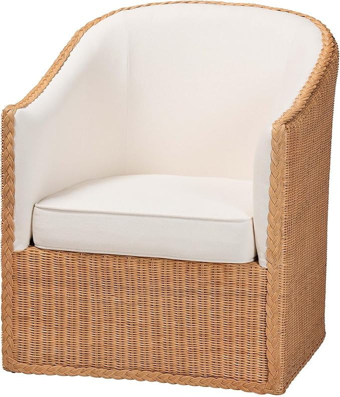 bali & pari Tessa Bohemian Light Honey Rattan Arm Chair | Amazon (US)