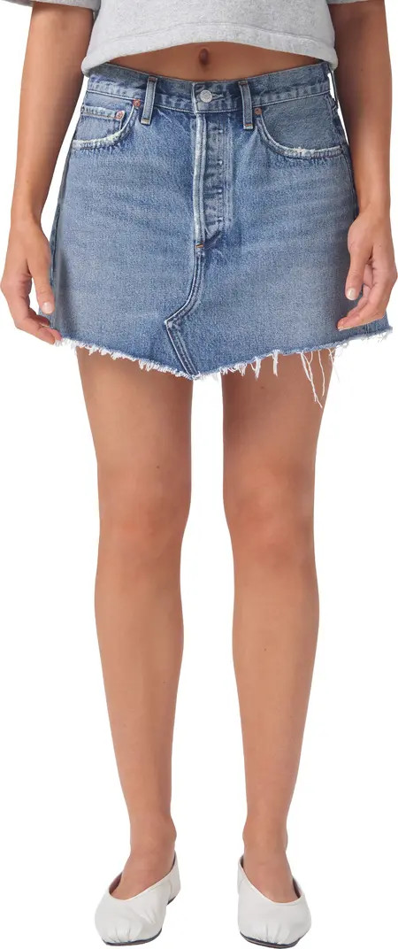Parker Raw Hem Organic Cotton Denim Miniskirt | Nordstrom