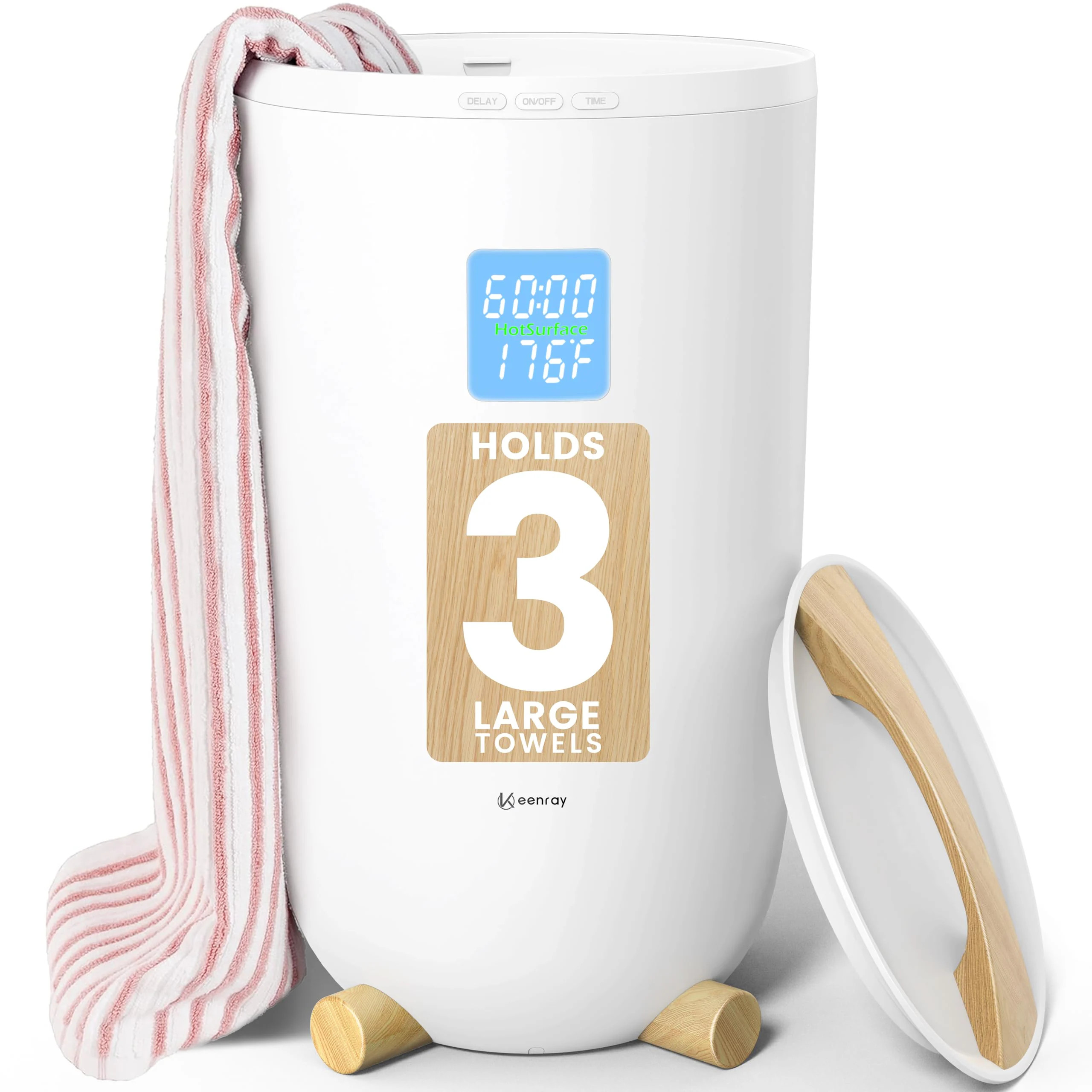 Keenray Towel Warmer for Bathroom Luxury Towel Warmer Bucket with Timer LED Display for Time and Temperature Delay Time Up to 24 Hours | US-SWTW-CL45 | Lowe's