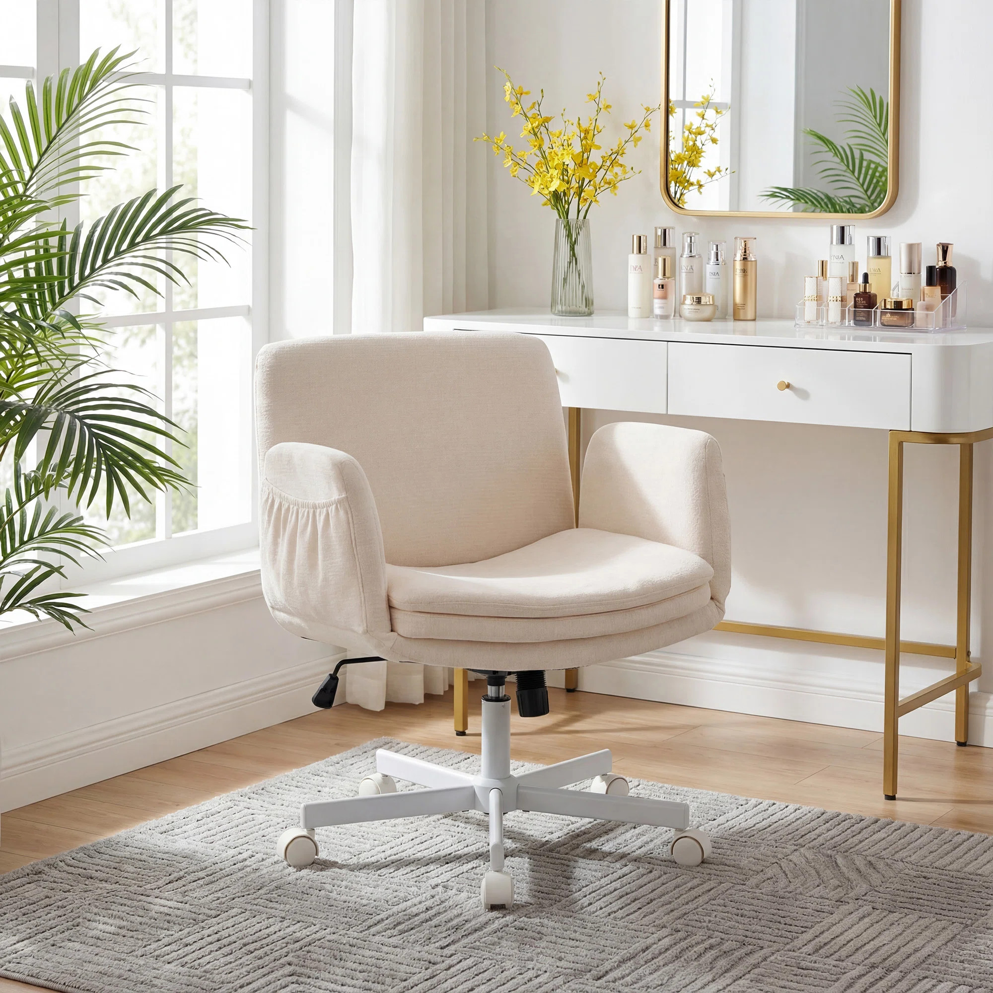 Swivel Modern Home Office Chair with Wheels Height Adjustment | Wayfair North America
