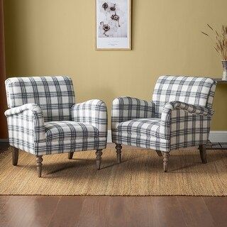 Iberian Upholstered Amchair with Wooden Base,Set of 2 - GREY | Bed Bath & Beyond