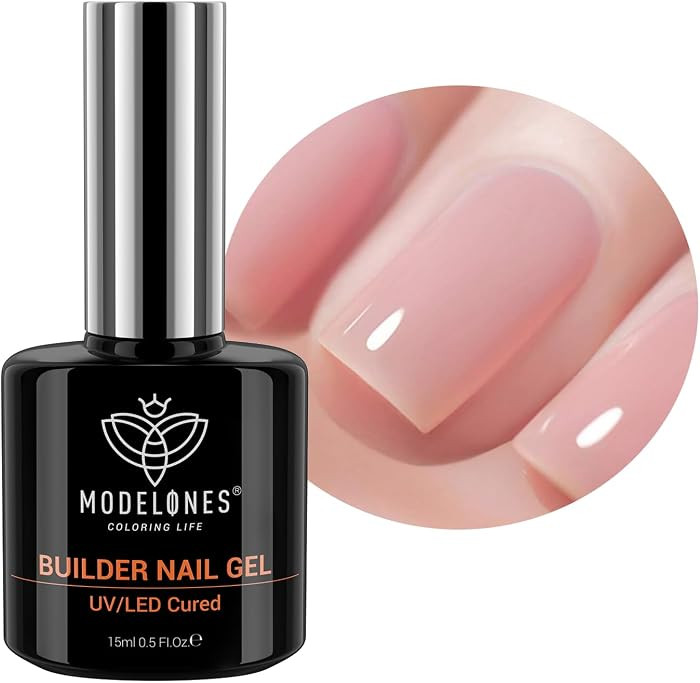 modelones Builder Nail Gel, 8-in-One Neutral Nude Pink Builder for Nail | Amazon (US)