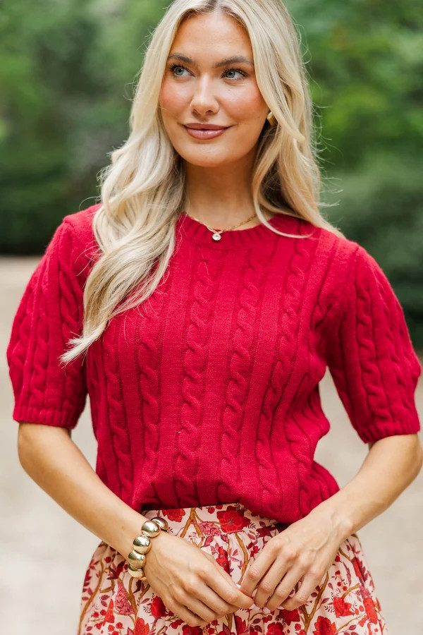 September Song Burgundy Cable Knit Sweater | The Mint Julep Boutique