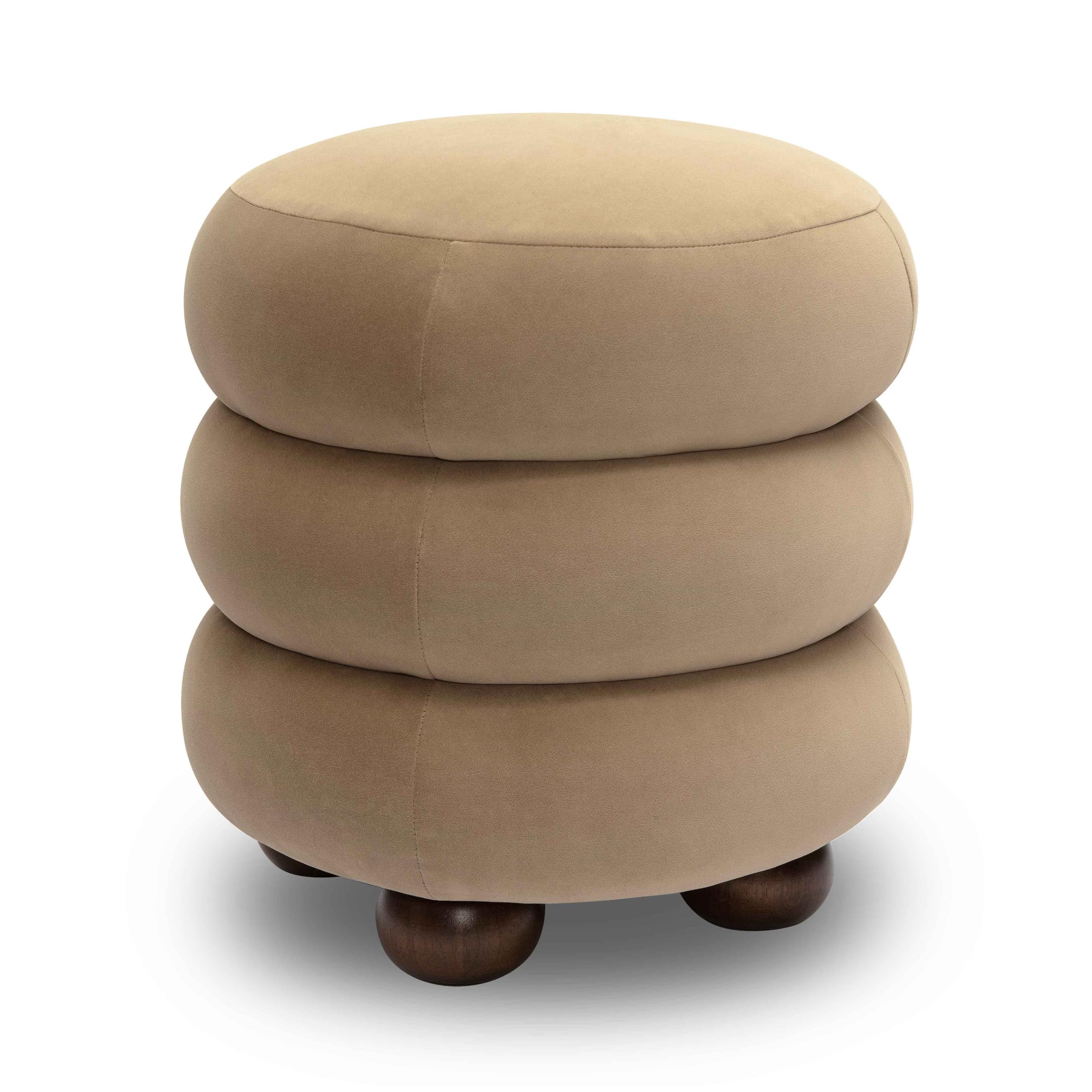 Tov Furniture Stefanie Velvet Ottoman (Taupe) | Amazon (US)