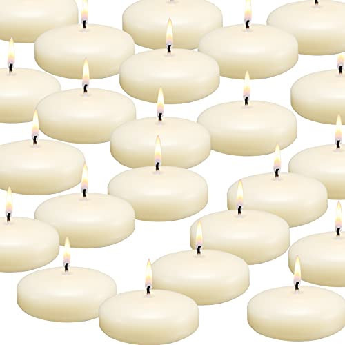 qinxiang 12 Pack Floating Candles, 3” Ivory Unscented Dripless Wax Burning Candles, for Cylinder Vases, Weddings, Party and Holiday | Amazon (US)