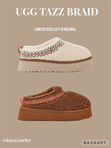 UGG TAZZ BRAID 
Limited sizes left in natural 

Gift guide, Christmas gift, slippers, comfy outfit 

#LTKshoecrush #LTKGiftGuide #LTKHoliday