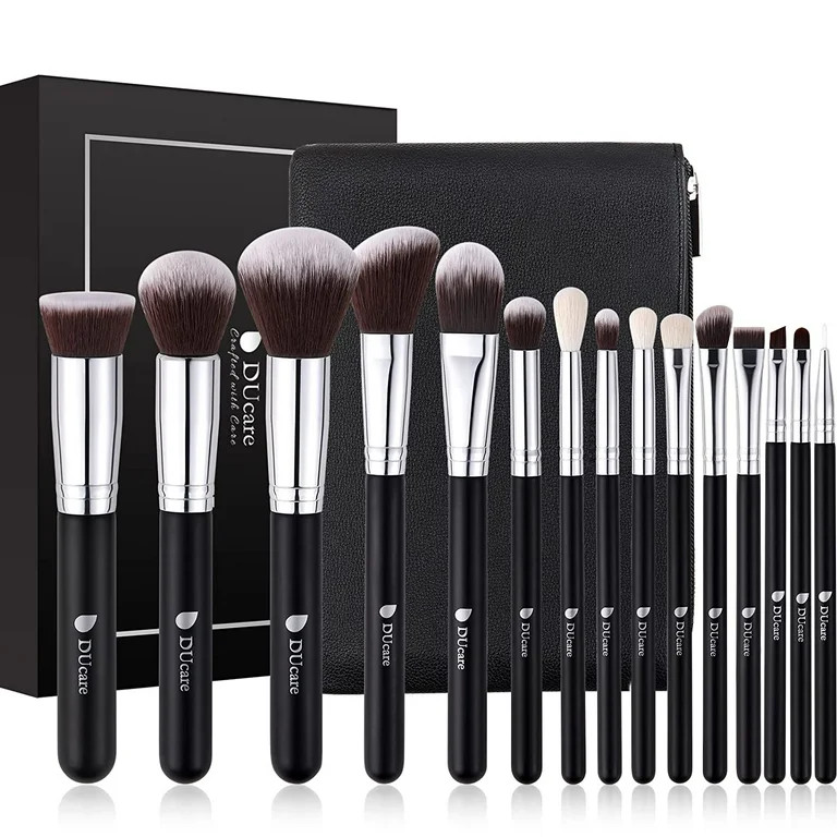 DUcare Professional Makeup Brushes Set with Cosmetic Case, 15Pcs | Walmart (US)