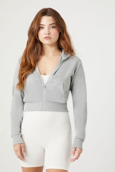 Cropped Zip-Up Hoodie | Forever 21