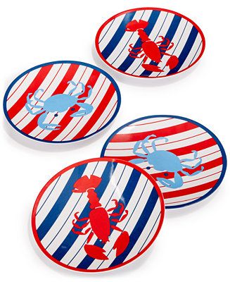 Martha Stewart Collection Grilling Melamine Appetizer Plates, Set of 4, Created for Macy's & Revi... | Macys (US)