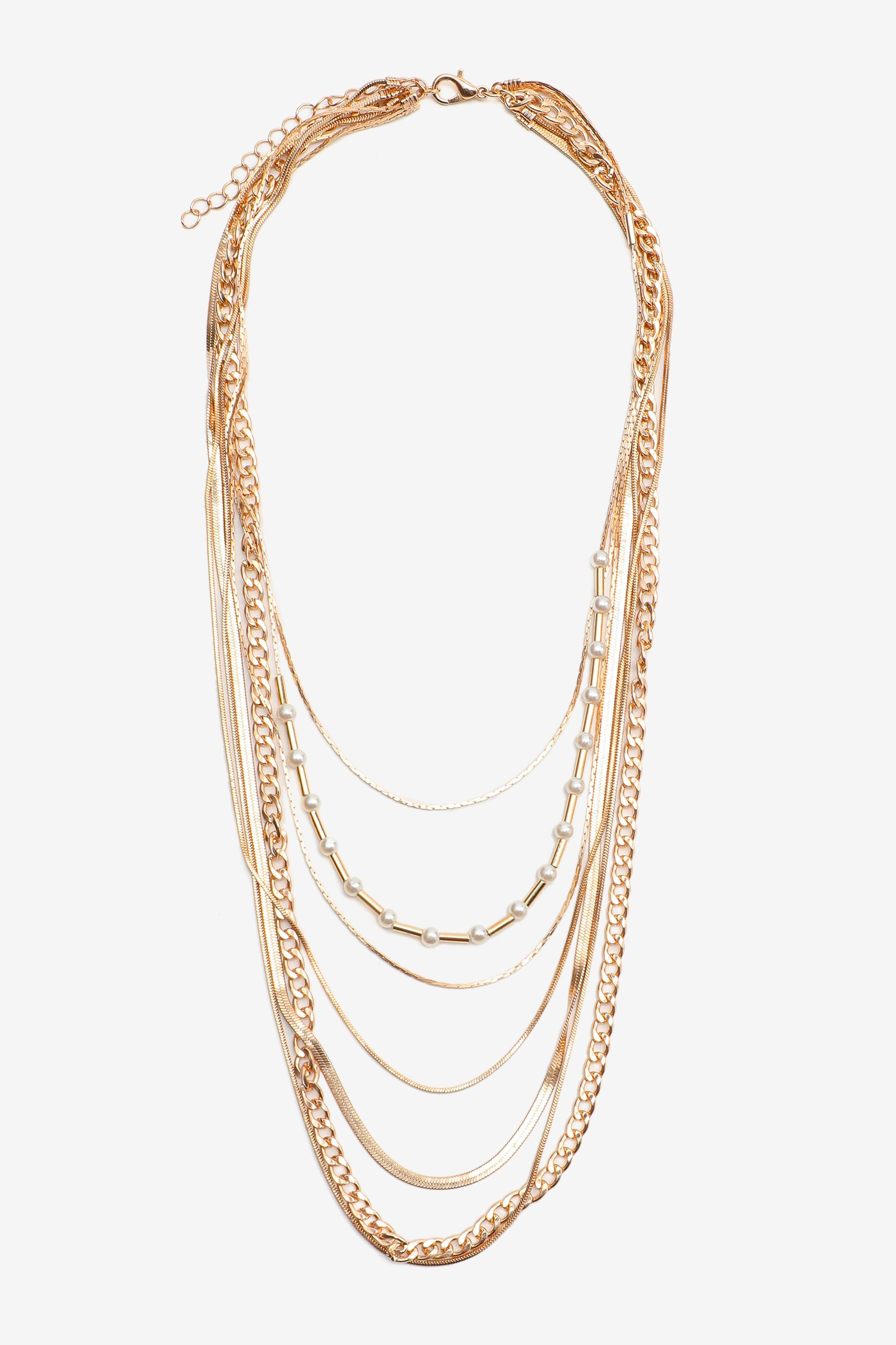 Layered Chain Necklace with Pearls | Ardene