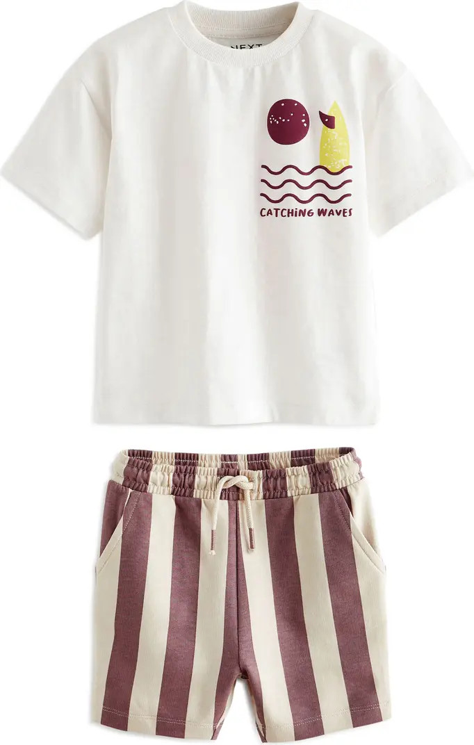 Kids' Catching Waves Graphic T-Shirt & Shorts Set | Nordstrom