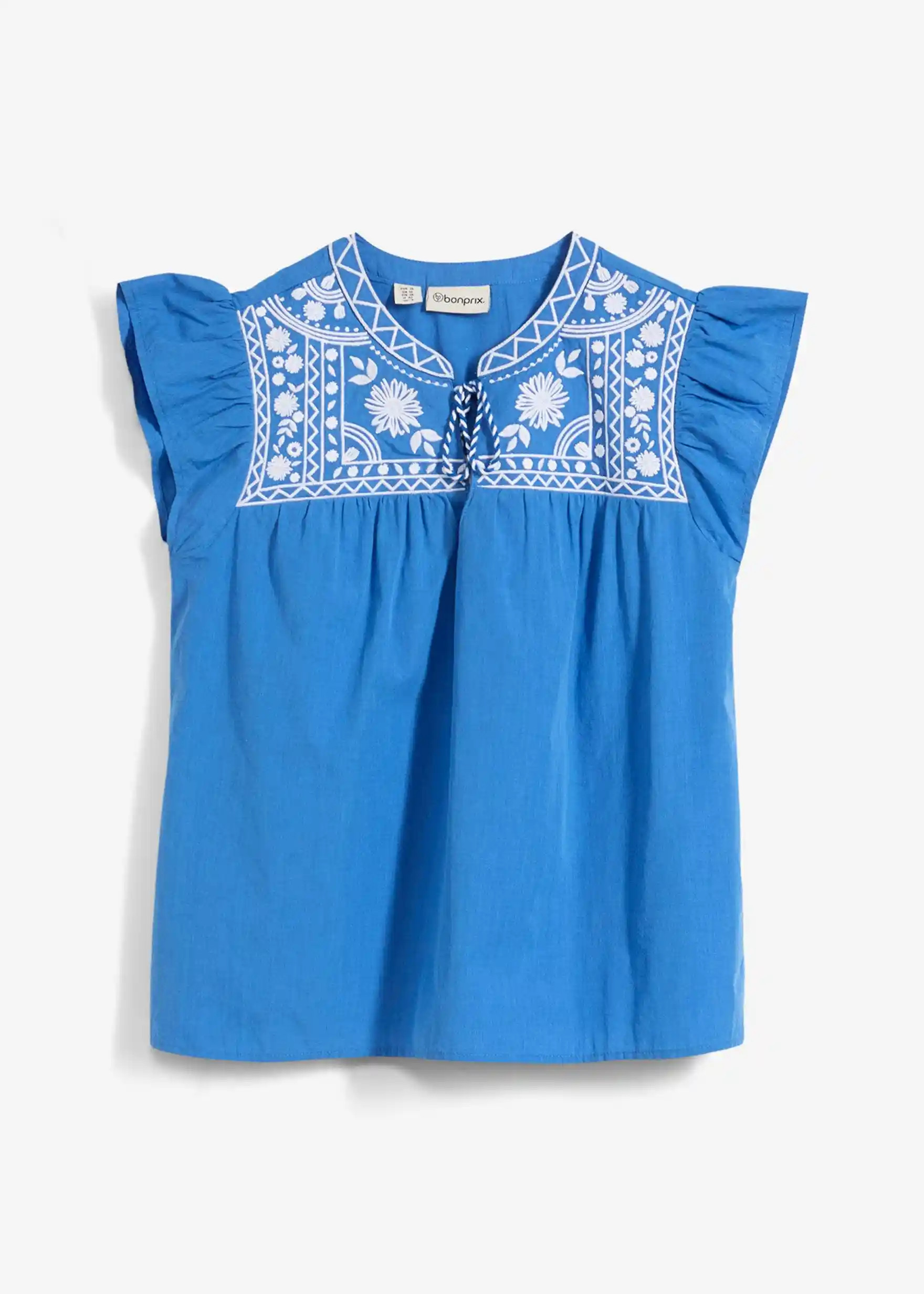 Tunika mit Seidenanteil und Stickerei | Bonprix DE