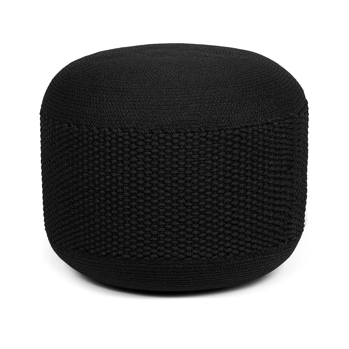 BirdRock Home Woven Knitted Indoor or Outdoor Pouf - Black | Target