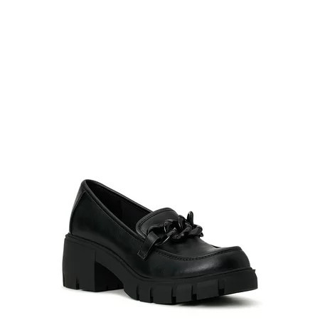 Madden NYC Women's Lug Sole Chain Accent Loafers | Walmart (US)