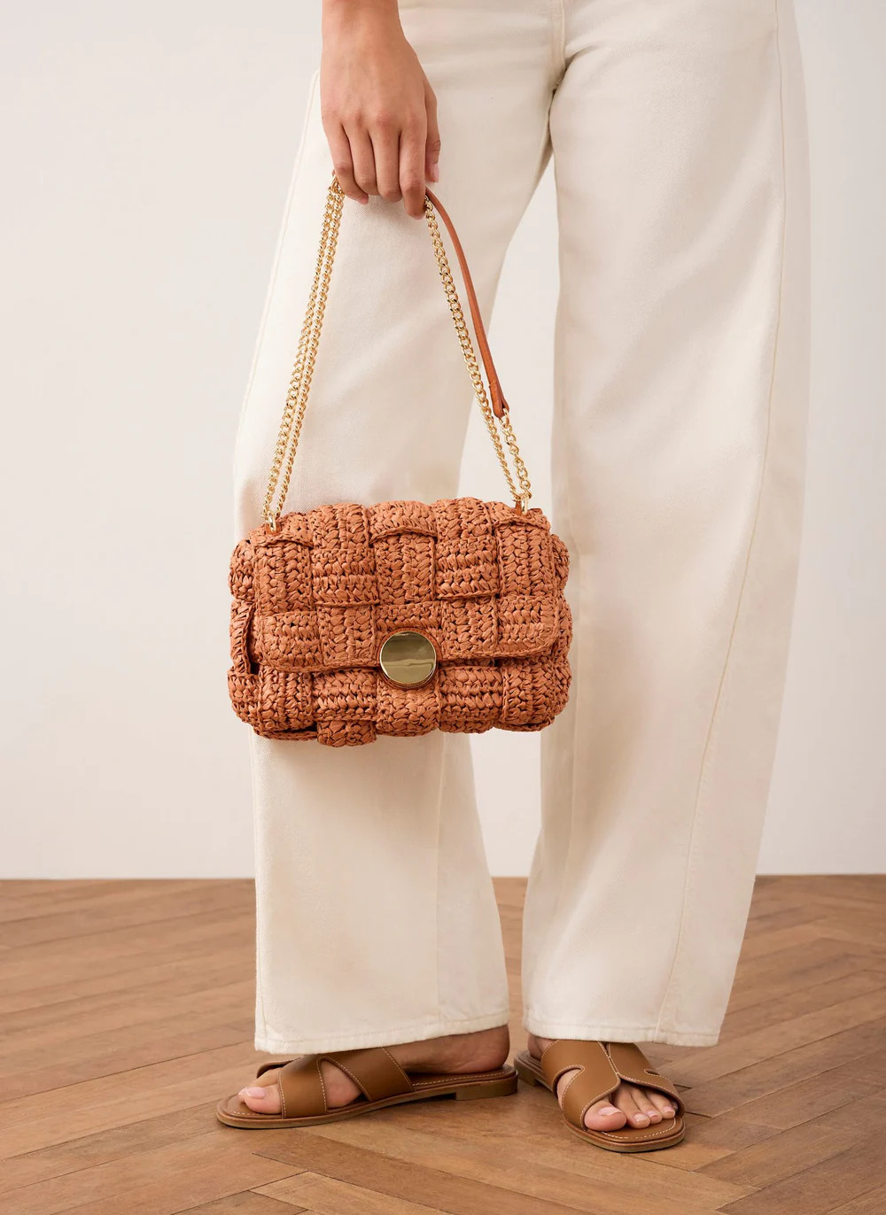 Pia Orange Woven Crossbody Bag | Mint Velvet