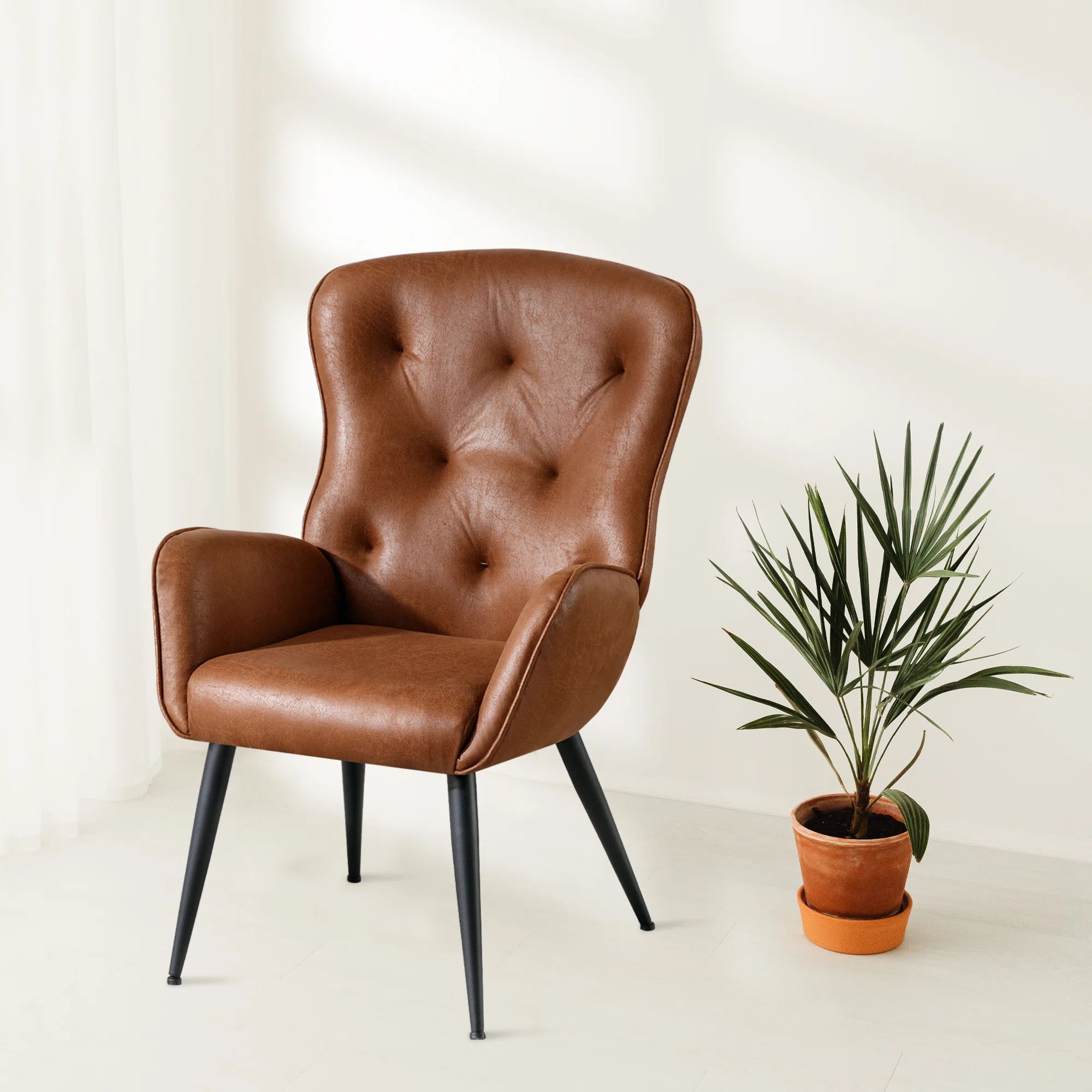 Jolyssa Faux Leather Wingback Chair | Wayfair North America